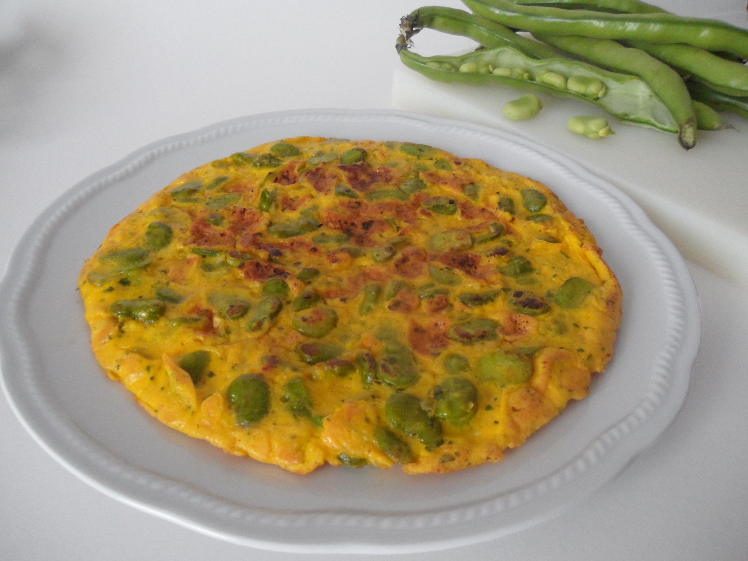 Frittata di ricotta e fave verdi