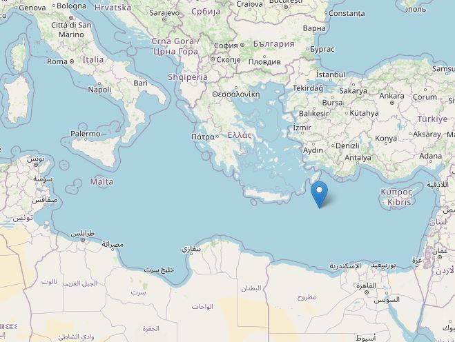 Forte scossa di terremoto nel Mediterraneo orientale, avvertita anche in provincia di Ragusa