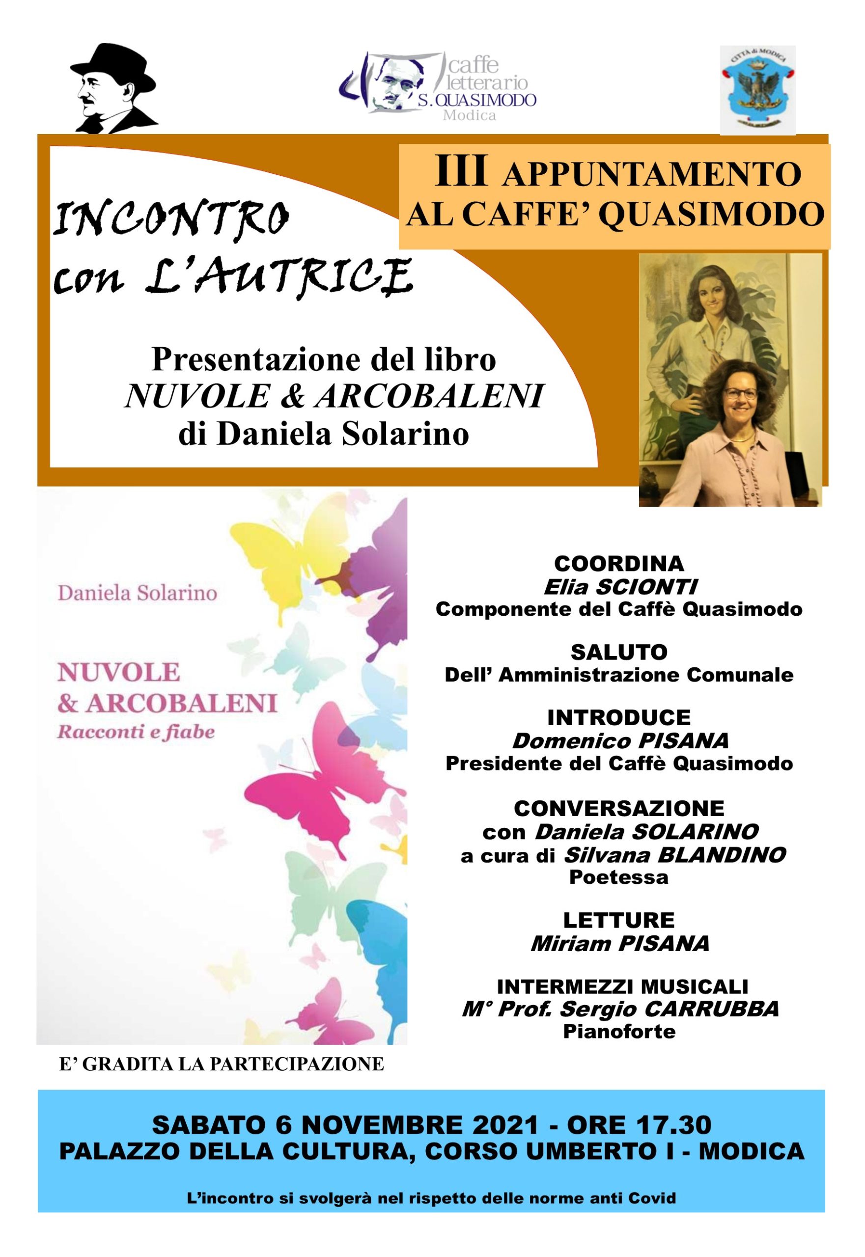 Modica, al Quasimodo,  “Nuvole & Arcobaleni”, i racconti e le fiabe di Daniela Solarino