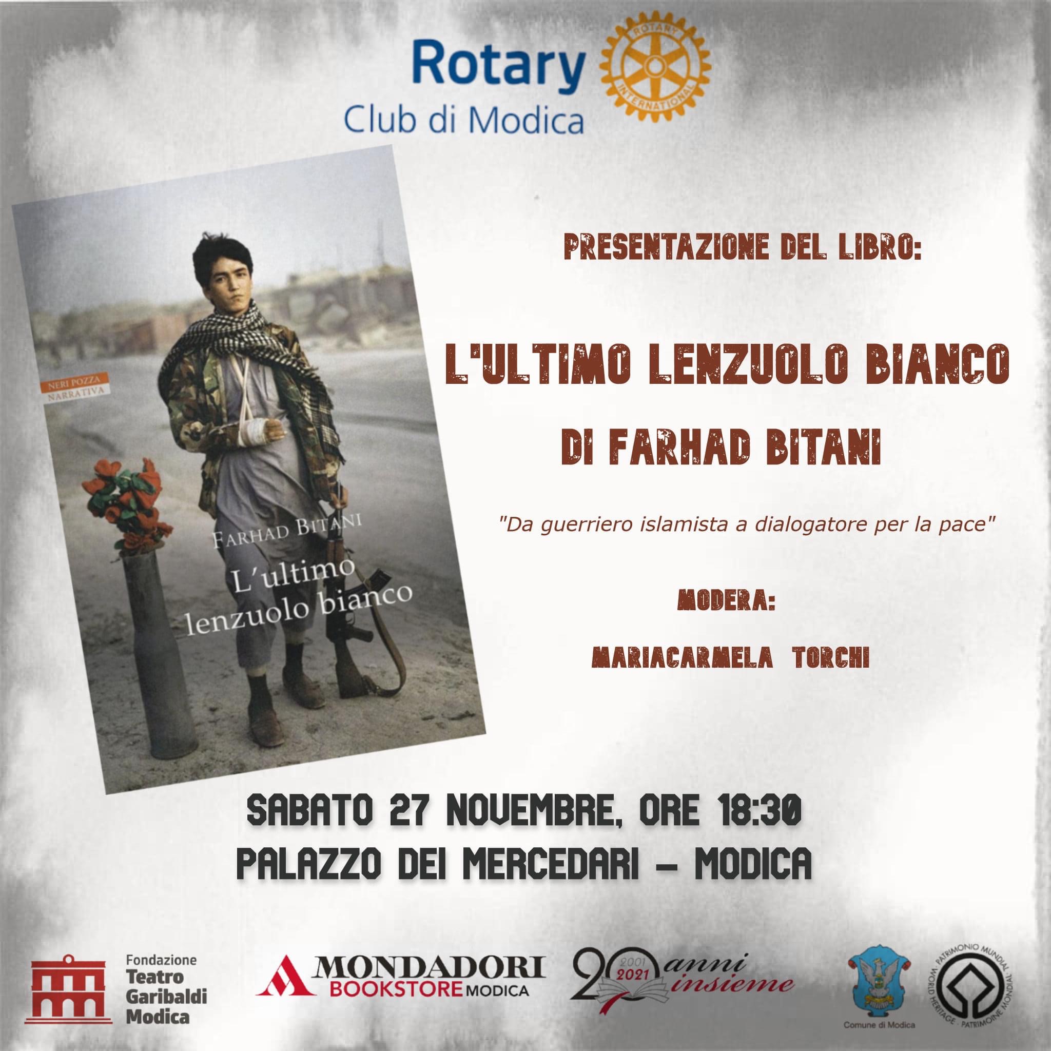 Il Rotary di Modica presenta “L’ultimo lenzuolo bianco” di Farhad Bitani”