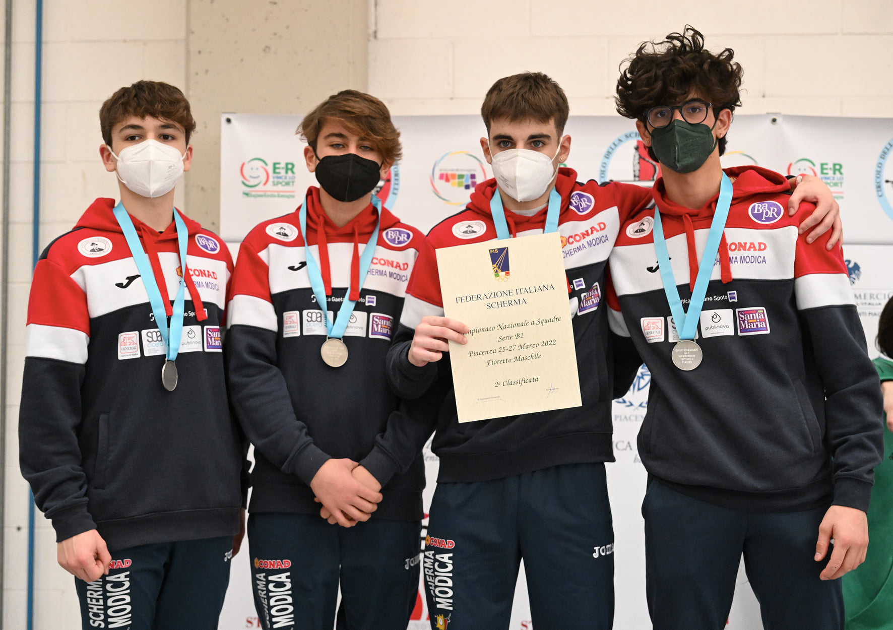 Scherma Modica: Medaglia d’Argento per la squadra di fioretto maschile e promozione in serie A2