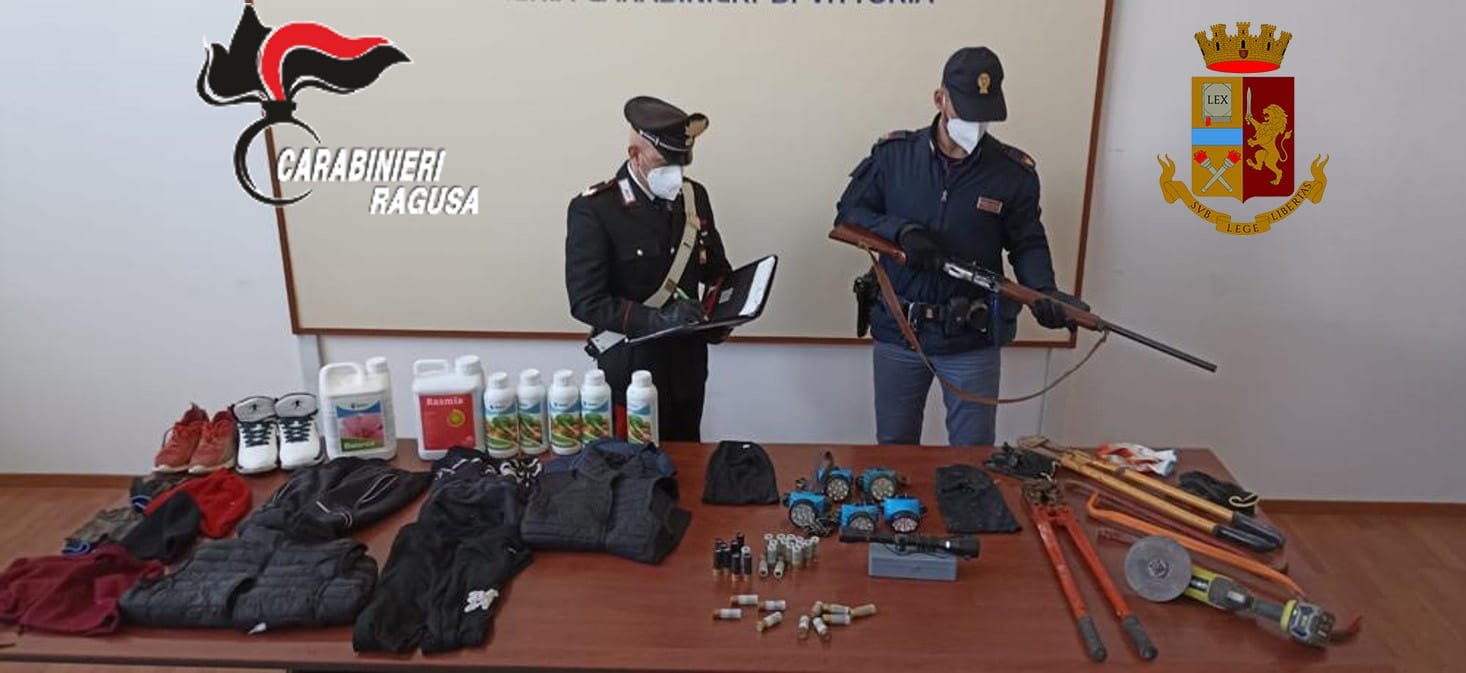 Vittoria: furti, ricettazione e detenzione illegale di armi, cinque persone in manette, uno è minorenne