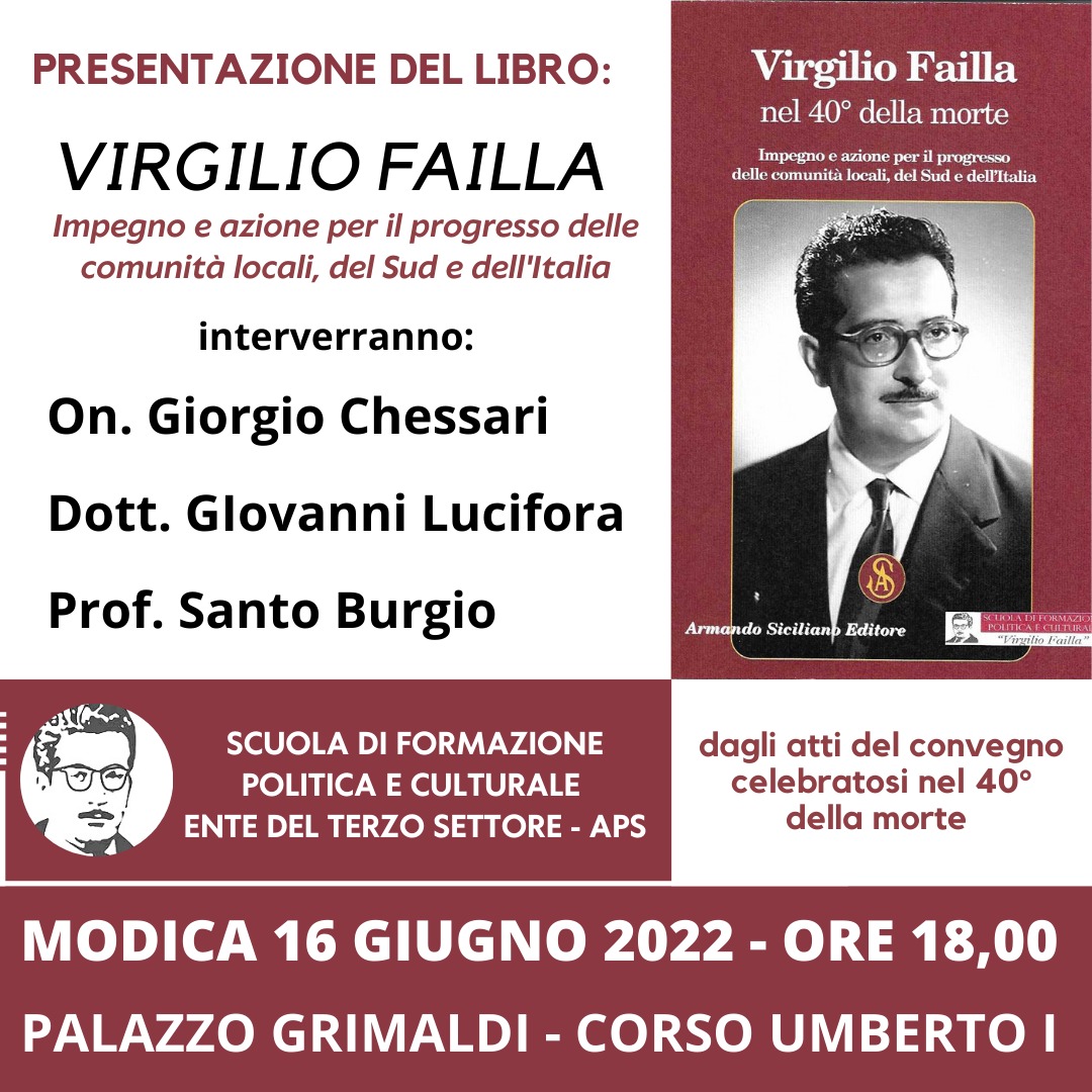 La Scuola ‘Virgilio Failla’ presenta la sua prima pubblicazione a 40 anni dalla sua scomparsa