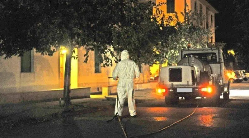 Disinfestazione nel territorio del comune di Ragusa, nei giorni 11,12 e 13 agosto
