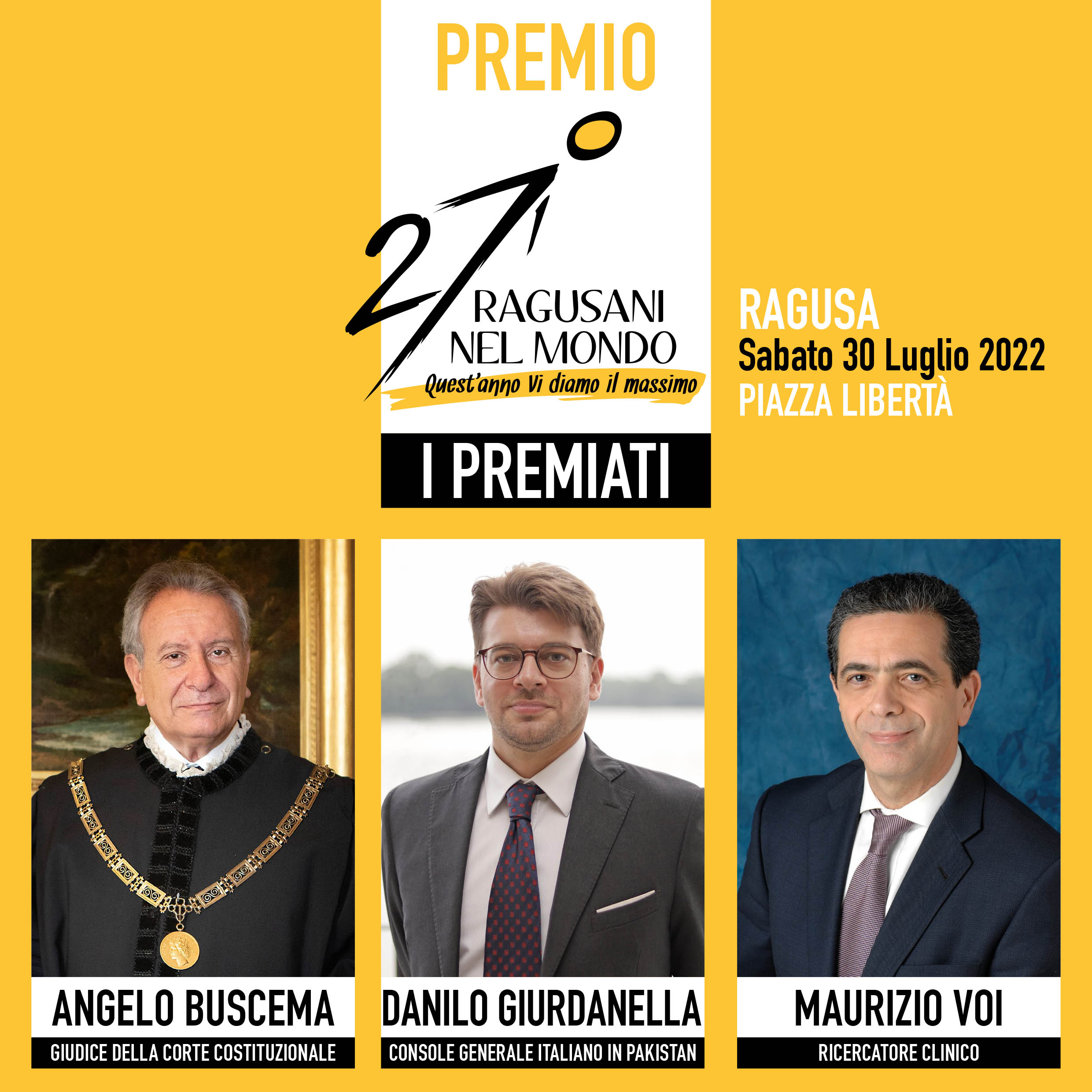 Un giudice della Corte Costituzionale, un console generale e un ricercatore farmaceutico. Svelati i premiati per i “Ragusani nel Mondo”