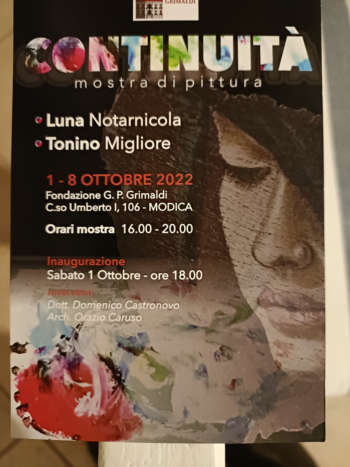 Modica: si inaugura oggi alla Fondazione Grimaldi la mostra “Continuità”