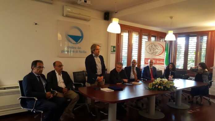 Arcivescoco Palermo Corrado Lorefice visita l’Ordine dei Giornalisti della Sicilia