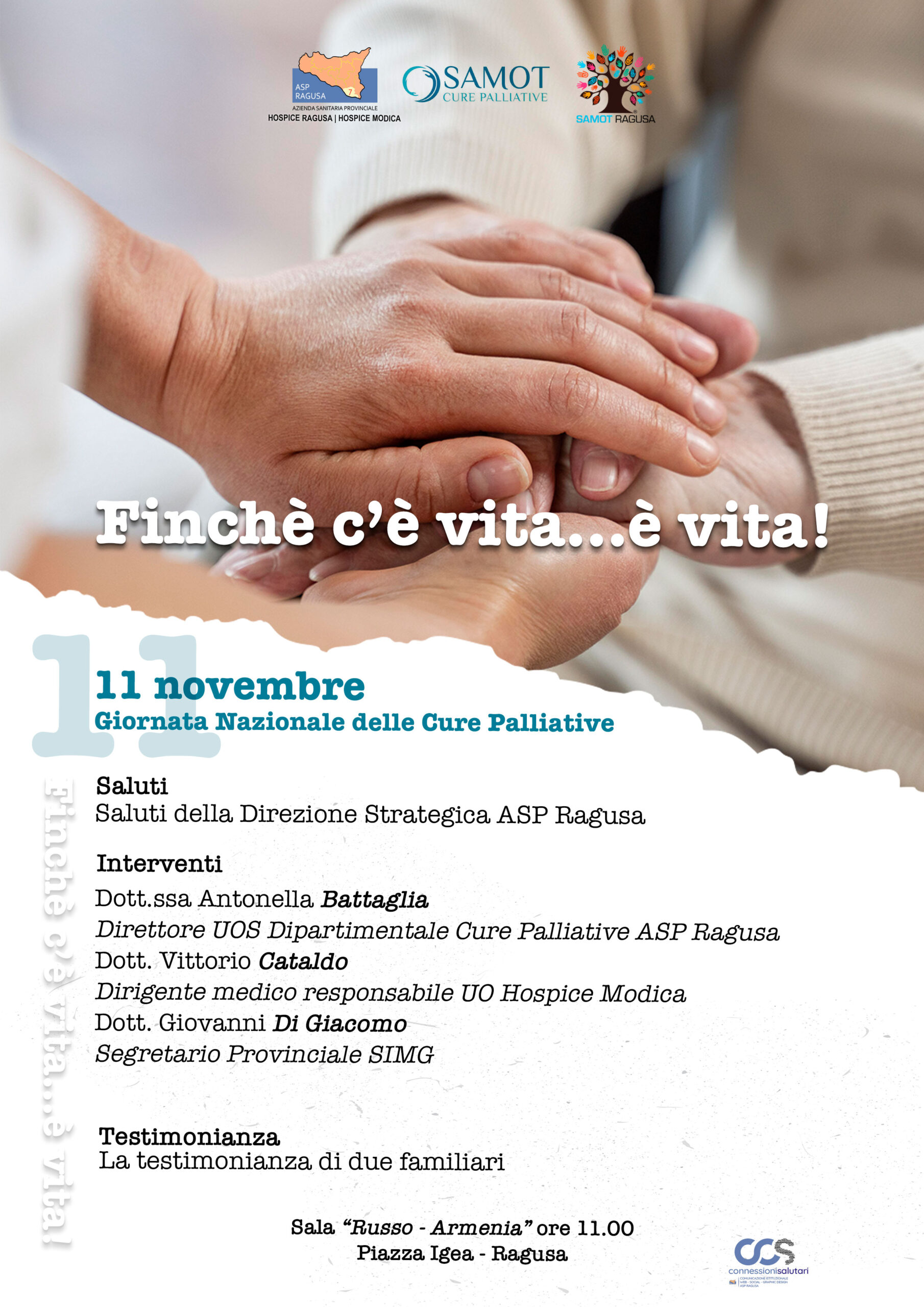 11 novembre, Giornata nazionale delle cure palliative: incontro promosso dall’Asp a Ragusa
