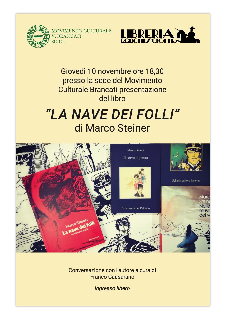 Marco Steiner presenta a Scicli il suo nuovo libro “La nave dei folli”