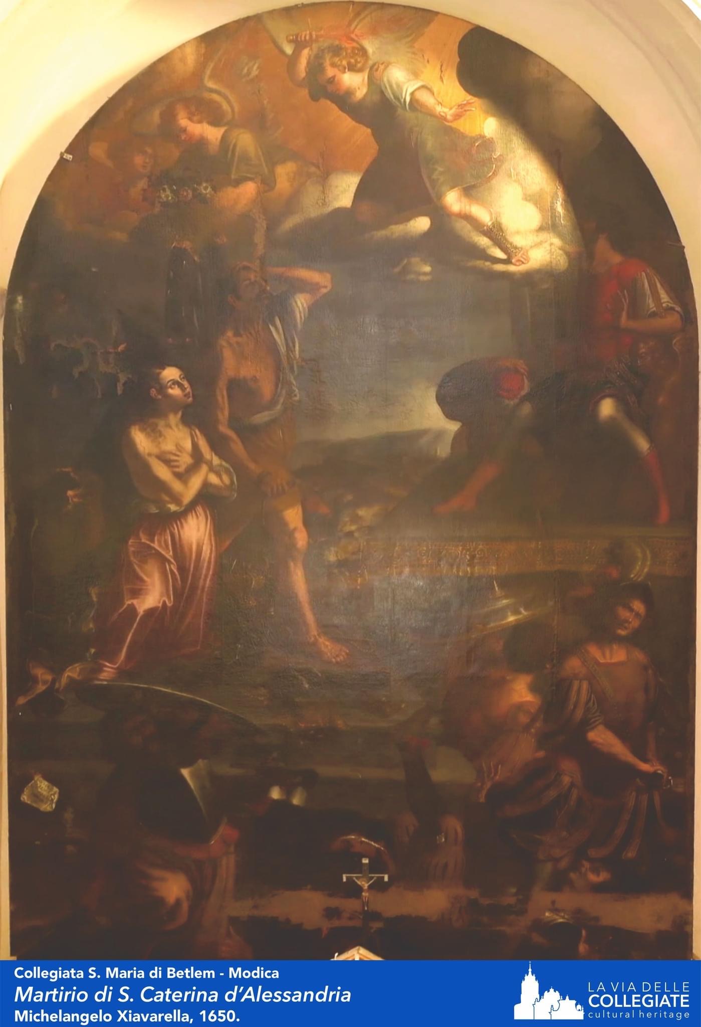 Modica: il dipinto del Martirio di Santa Caterina verrà restaurato grazie a La Via delle Collegiate