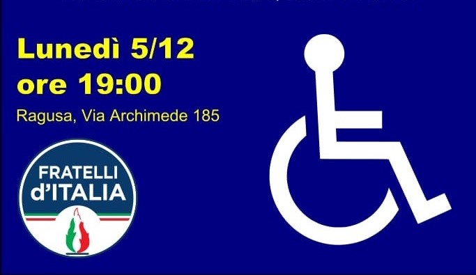 Incontro sulla disabilità e sulla tutela delle vulnerabilità, organizzato da FDI di Ragusa