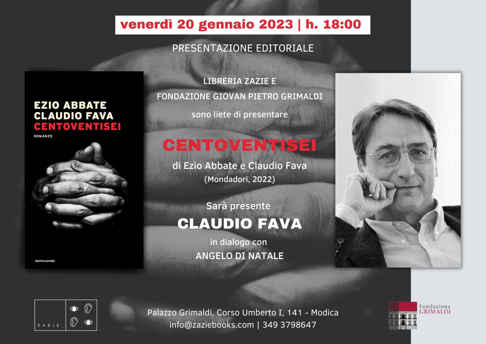 Modica: sarà presentato venerdì ‘Centoventisei’ l’ultimo libro di Claudio Fava ed Ezio Abbate