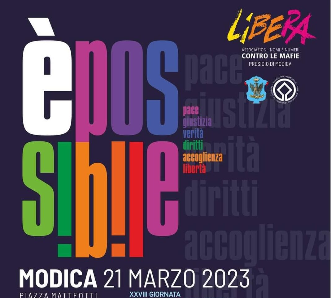 Domani a Modica manifestazione di Libera per la Giornata in ricordo delle vittime delle mafie. Coinvolte le scuole della città