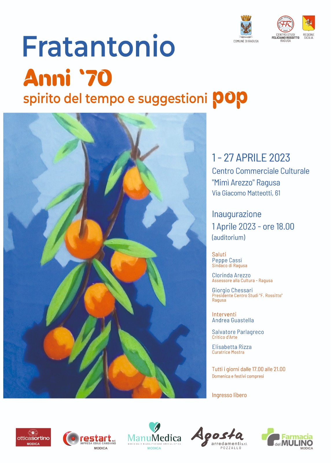 “Anni ’70- Spirito del tempo e suggestioni pop” le opere di Fratantonio in mostra al Centro Commerciale Culturale “Mimì Arezzo”