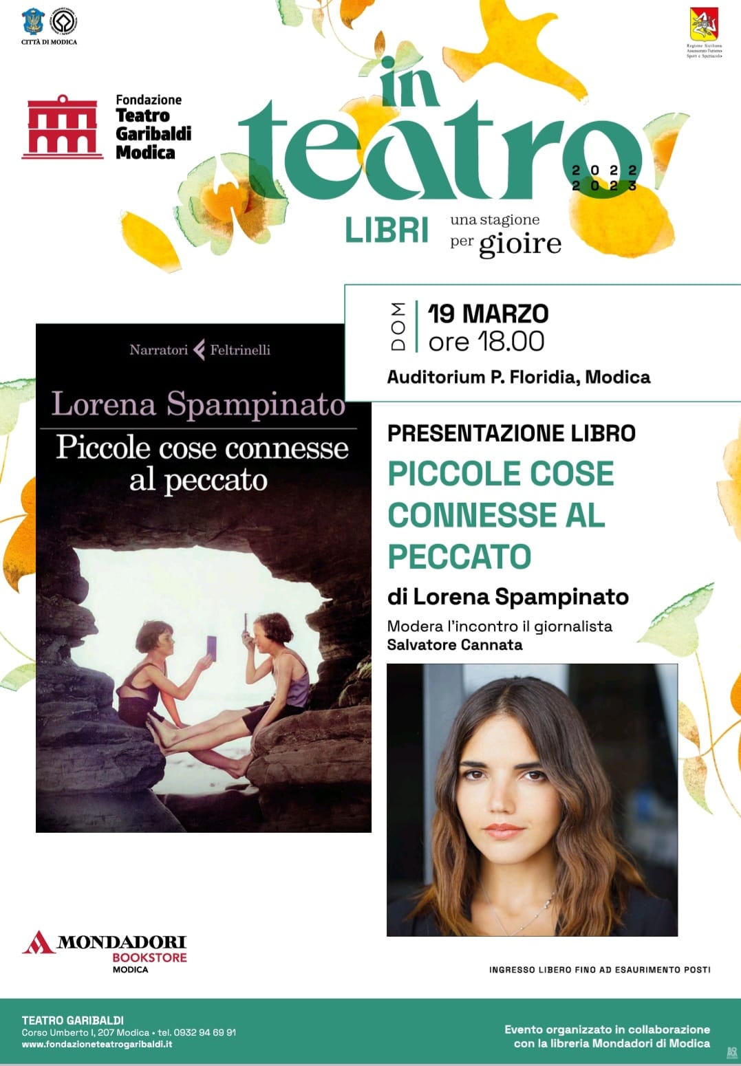 Lorena Spampinato a Modica presenta “Piccole cose connesse al peccato”. Domenica alle 18, all’auditorium di piazza Matteotti