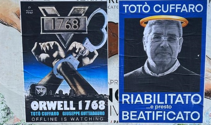 “Cuffaro beatificato”, affissi manifesti dal collettivo Offline per il docufilm a lui dedicato