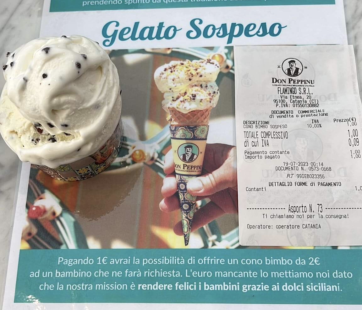 Modica: il “cono sospeso” di Don Peppino un gelato buono e solidale