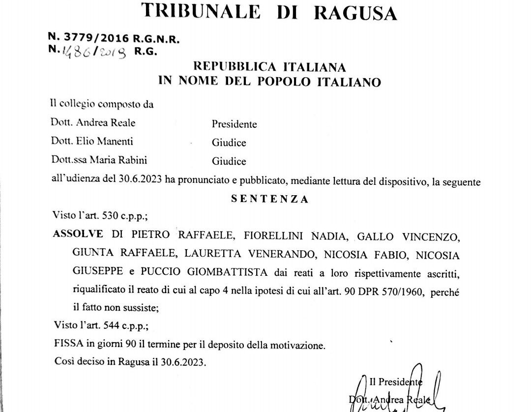 Dopo la sentenza di assoluzione a Vittoria, resta la rabbia ma rinasce anche la speranza politica