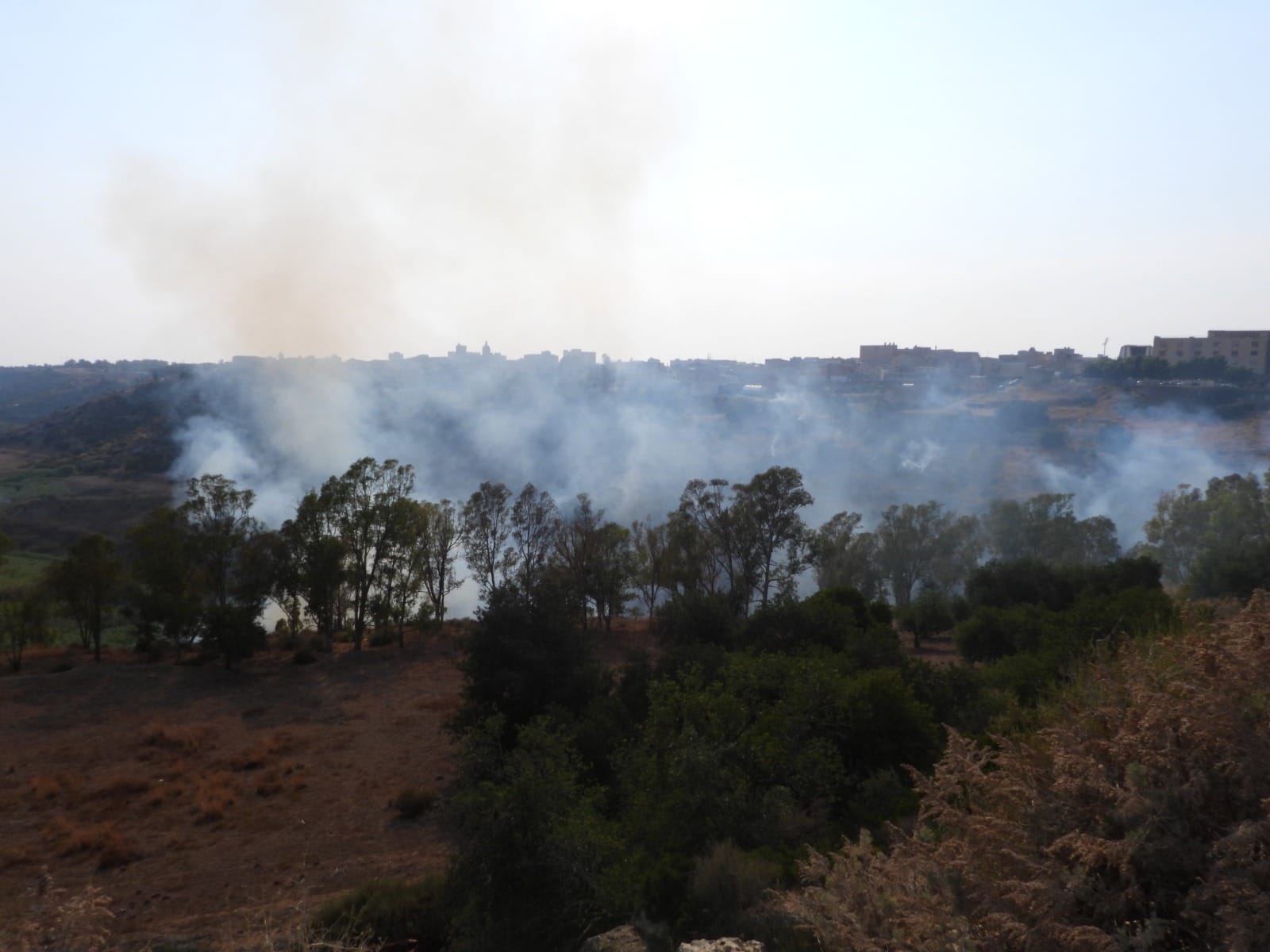 Incendio di contrada Scassale, riprese all’alba i lanci d’acqua dall’alto, prosegue la bonifica a terra