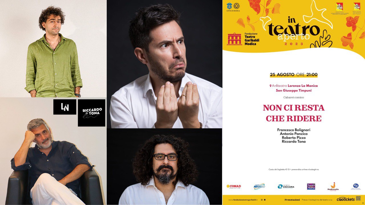 “In Teatro Aperto 2023”: il 25 agosto a S. Giuseppe Timpuni Riccardo Tona con “Non ci resta che ridere”