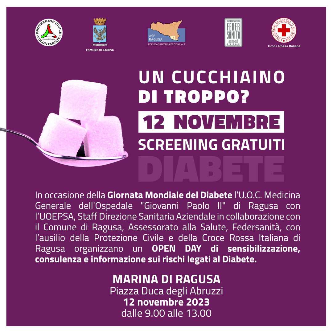 Comune di Ragusa in campo per la Giornata Mondiale del Diabete