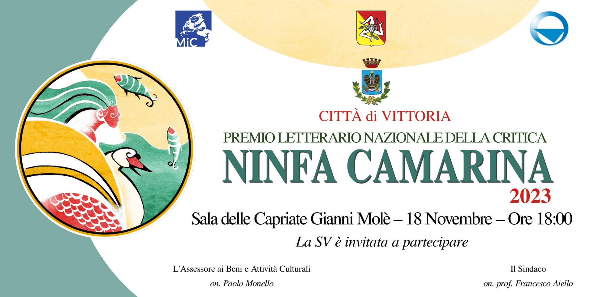 Premio letterario Nazionale della Critica “Ninfa Camarina”. Sabato la cerimonia di premiazione