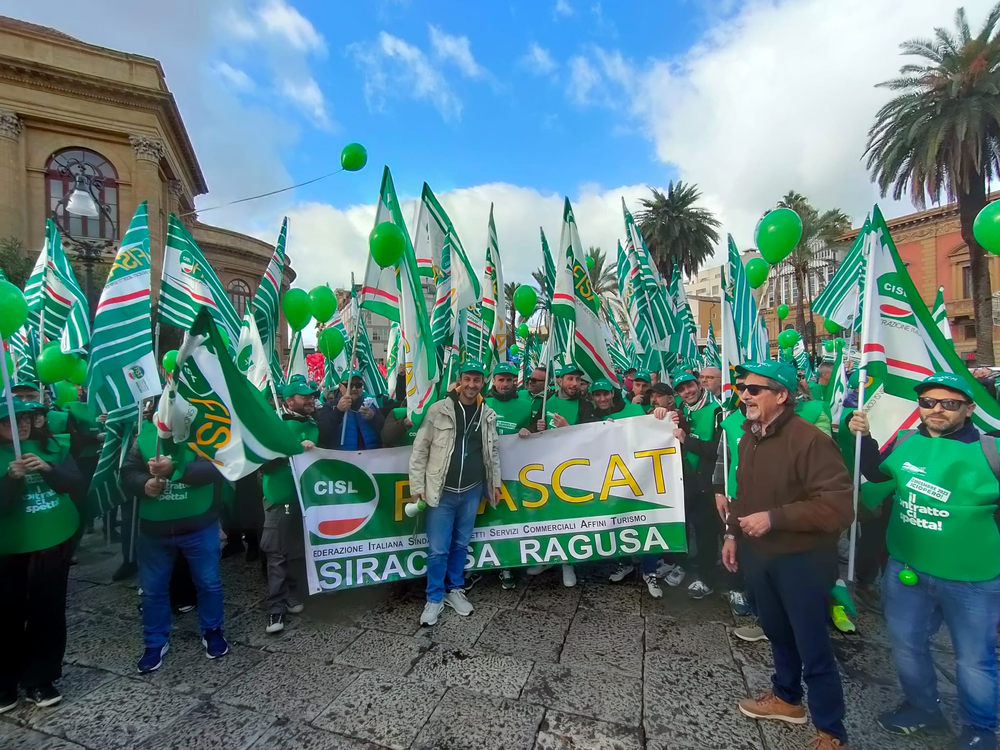 A Palermo anche una delegazione iblea della FISASCAT CISL per lo sciopero generale del terziario