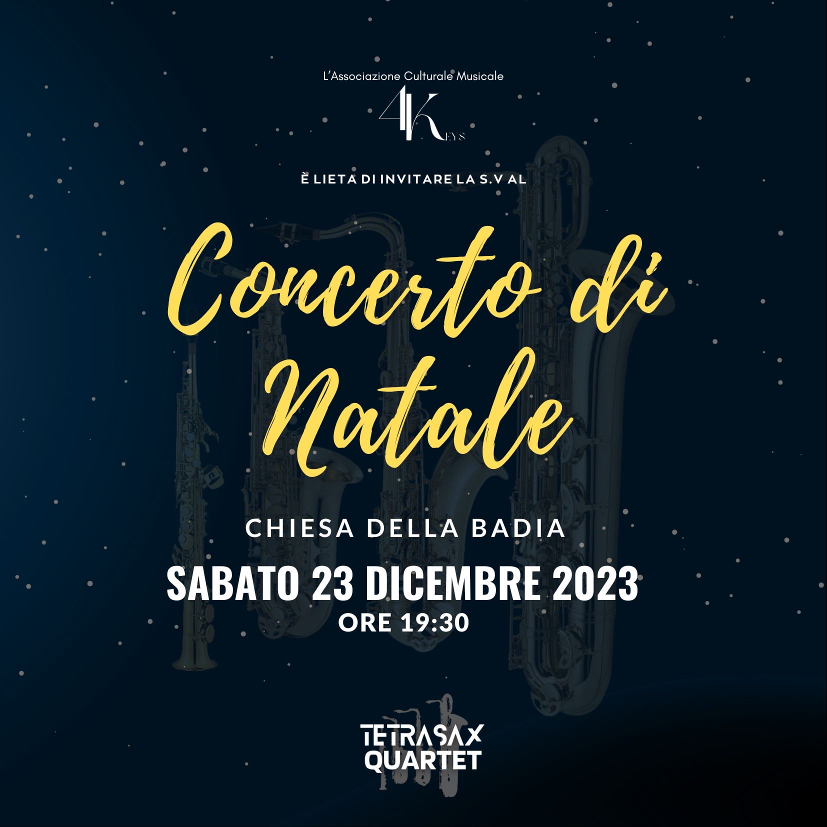 Ragusa: questa sera nella Chiesa della Badia il Concerto di Natale promosso dall’associazione 4Keys