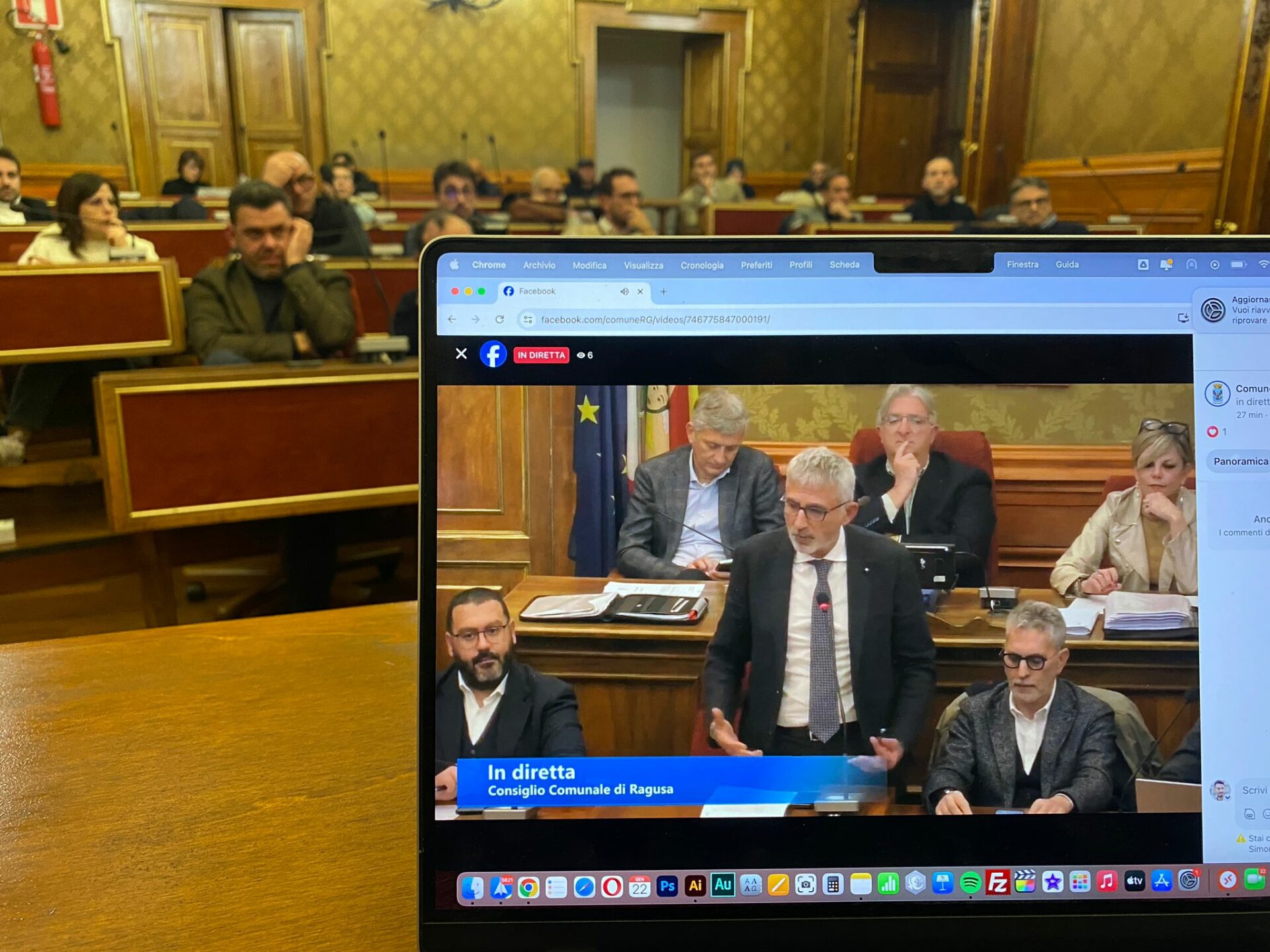 Il consiglio comunale di Ragusa sarà trasmesso in diretta streaming  sulla pagina Facebook