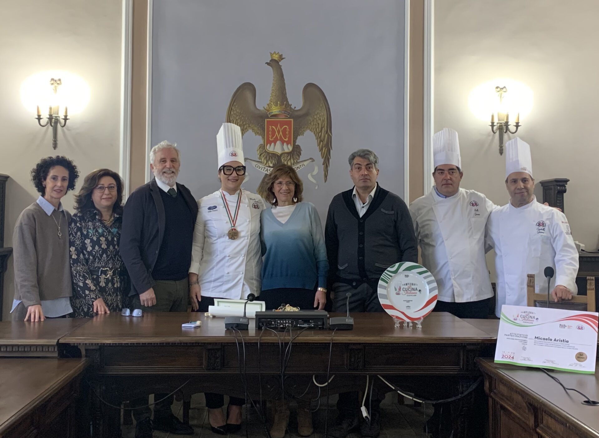 Riconoscimento alla chef Aristia, medaglia di bronzo al trofeo Migliore professionista Lady chef Junior