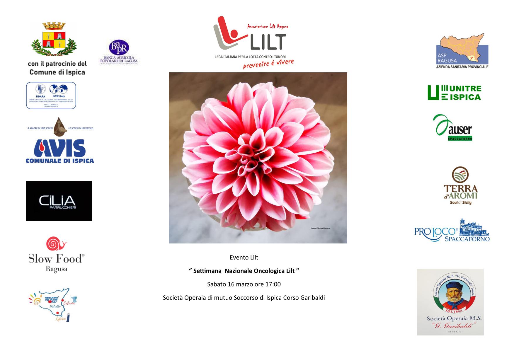 LILT Ragusa: settimana prevenzione oncologica dal 16 al 24 marzo