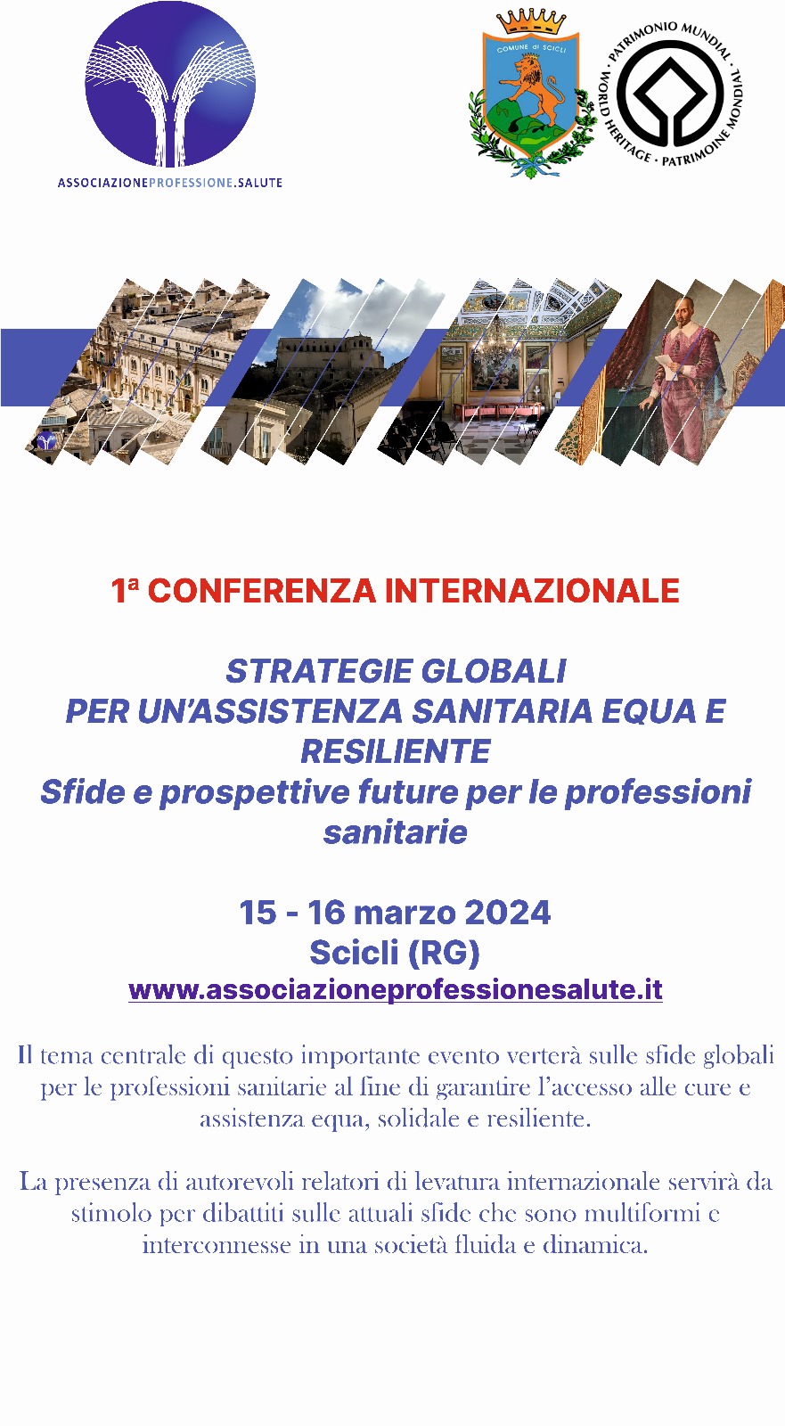 Assistenza sanitaria equa e resiliente. Conferenza internazionale a Scicli