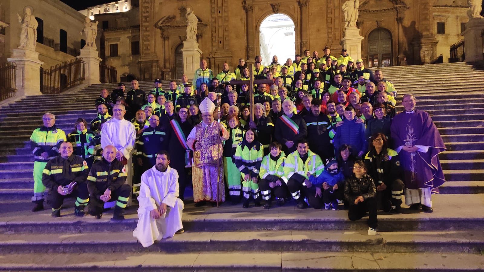 La protezione civile iblea ha celebrato il precetto pasquale a Modica