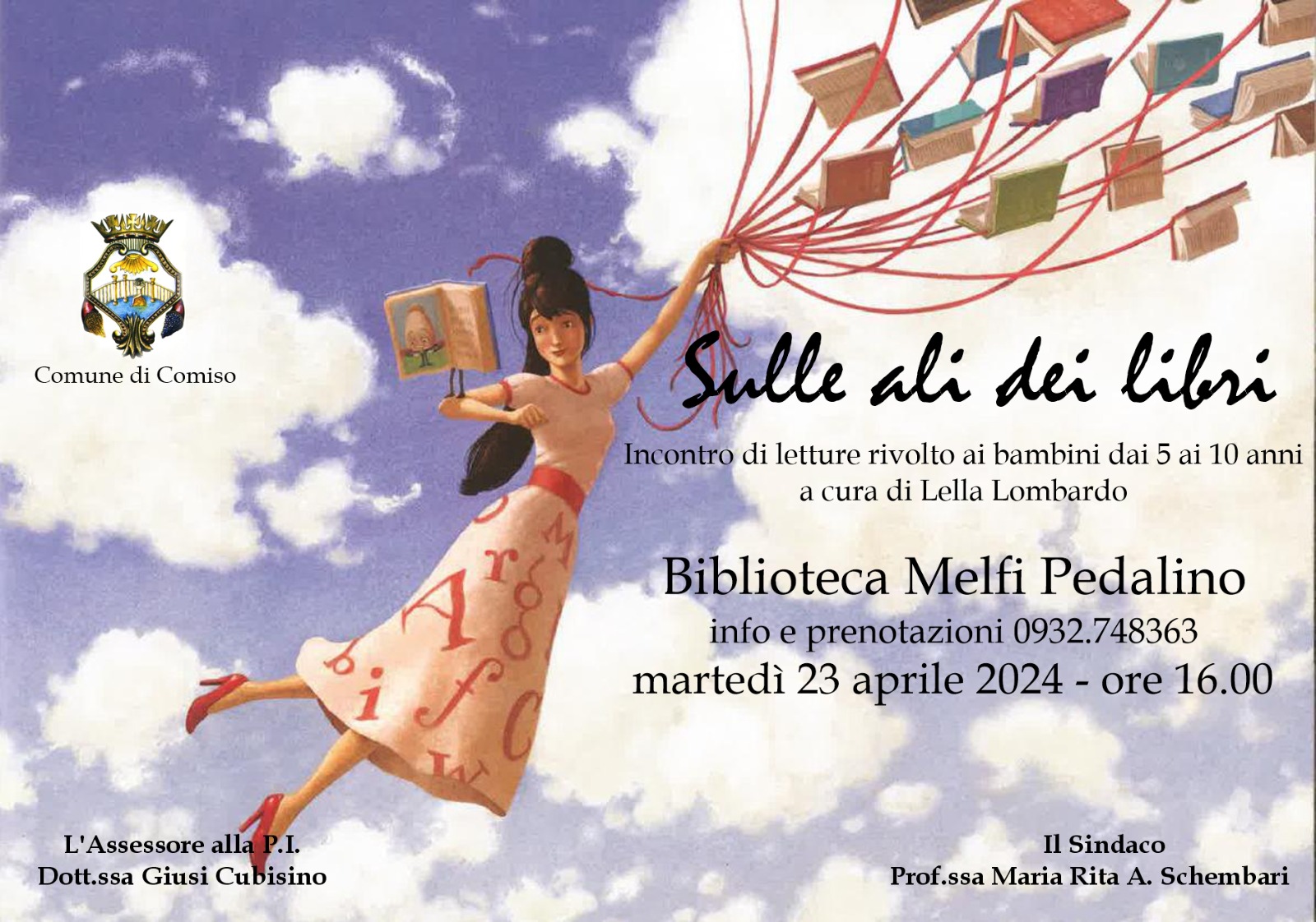 “Sulle ali dei libri” incontro di letture per i bambini alla biblioteca Melfi di Pedalino