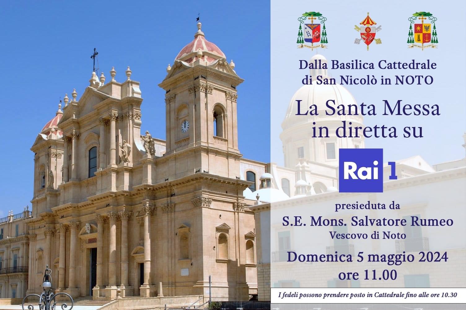 Domenica 5 maggio la messa di Rai 1 sarà in diretta da Noto