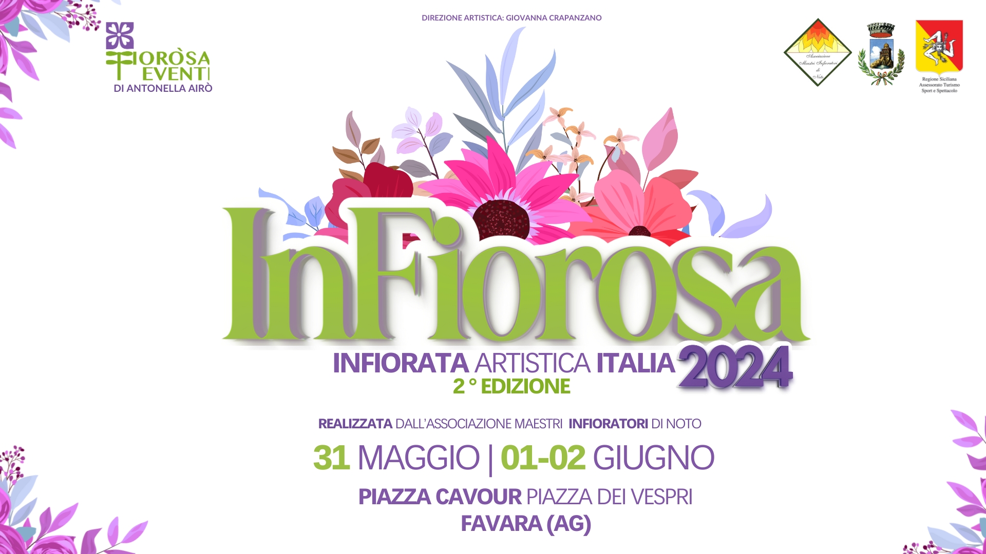 Ritorna a Favara “Infiorosa” dal 31 maggio al 2 giugno, dedicata all’Italia e alle sue istituzioni