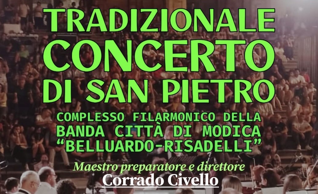 Modica, stasera il tradizionale concerto di San Pietro della Belluardo-Risadelli
