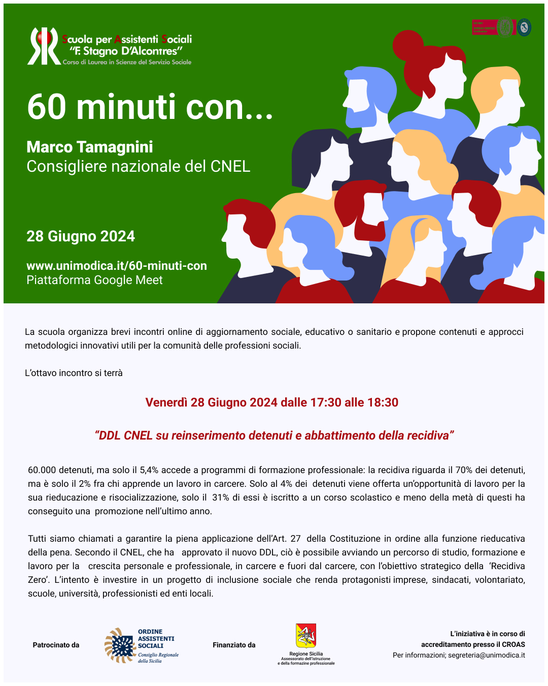 Marco Tamagnini  presenterà il DDL approvato dal CNEL sul reinserimento dei detenuti