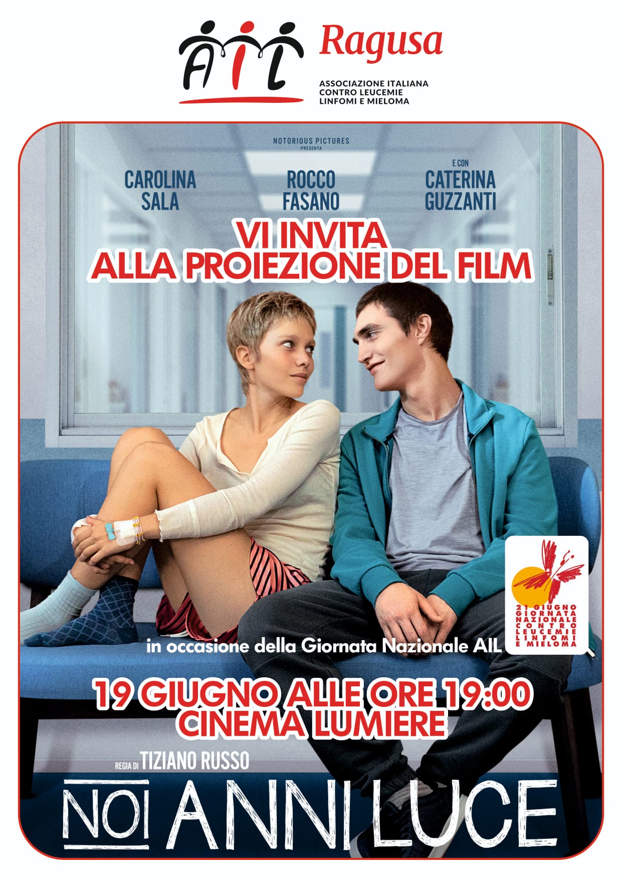 Giornata nazionale lotta contro leucemie, linfomi e mieloma, AIL Ragusa festeggia al Cinema