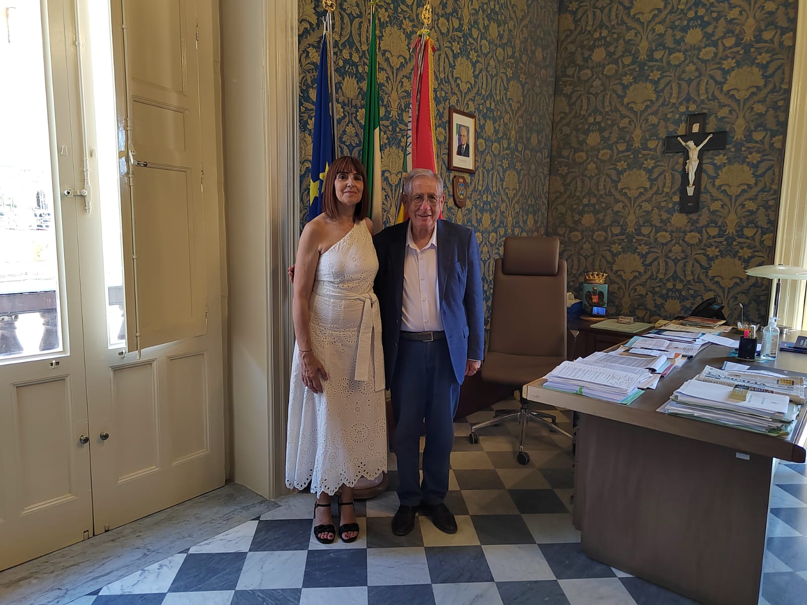 La pianista Giuseppina Torre ricevuta dal sindaco Aiello a Palazzo Iacono