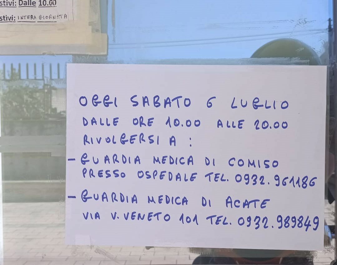 Guardie mediche allo sbando: utenti di Vittoria devono rivolgersi a Comiso o Acate