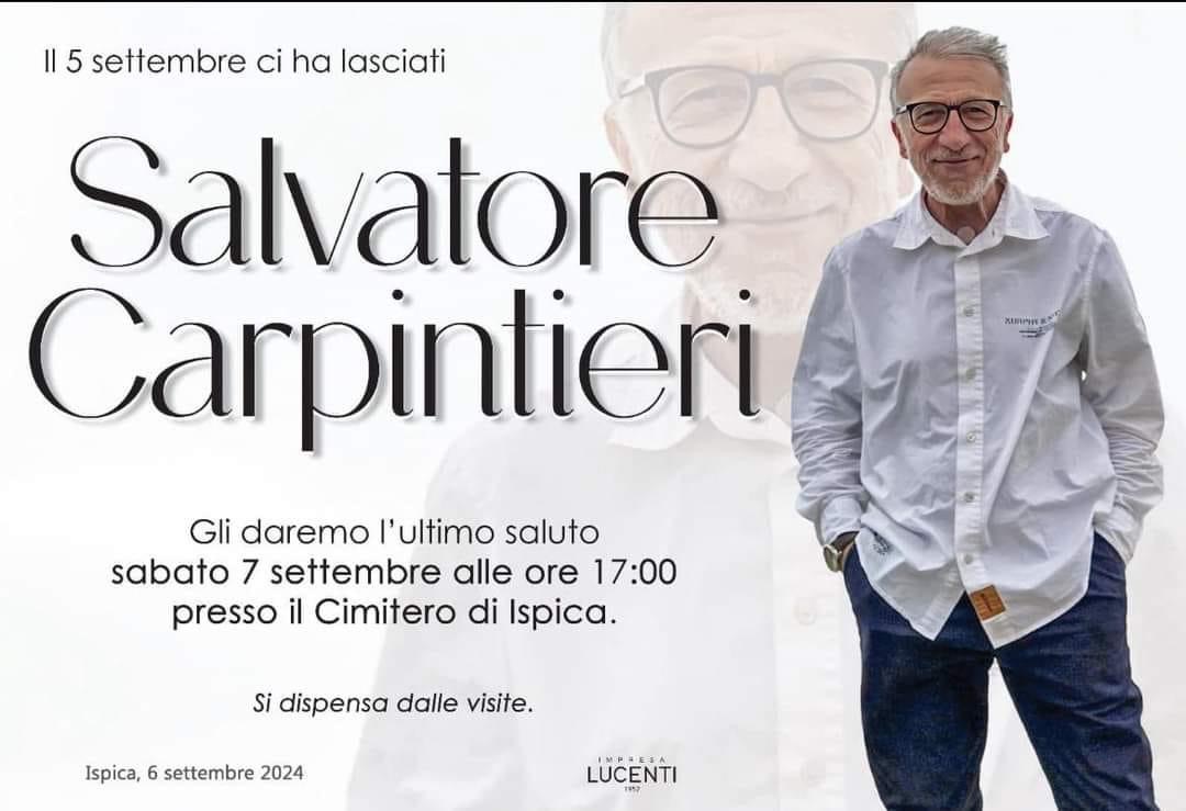 Ispica: il cordoglio della città per la scomparsa di Salvatore Carpintieri, ex sindaco e sindacalista