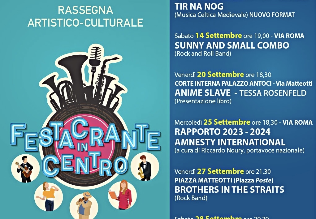 Ragusa: Festacrante riparte il 12 settembre con Greg e la Strike band