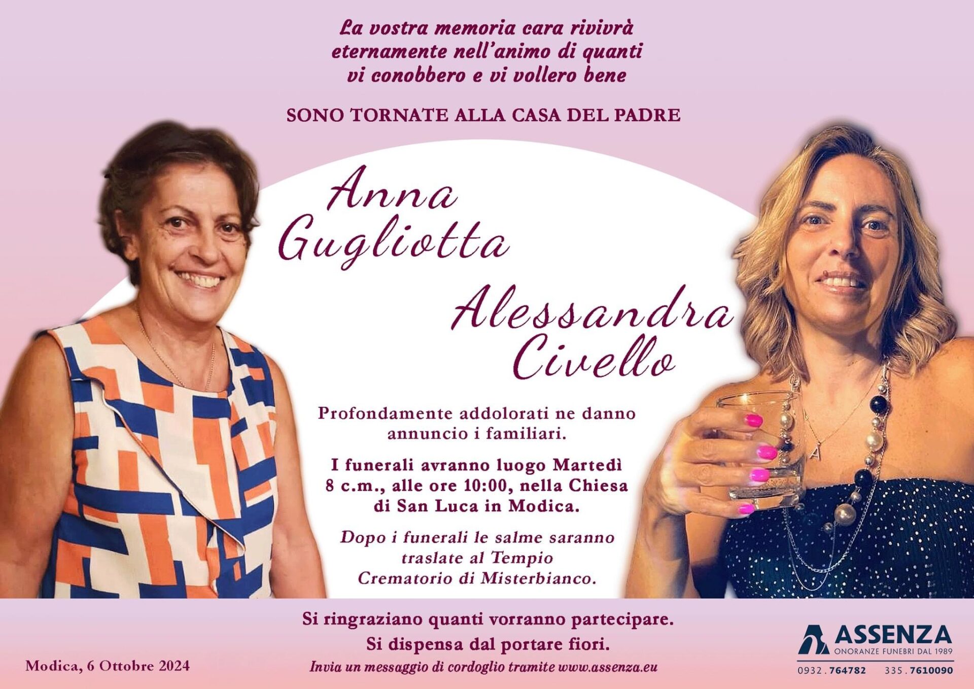 Modica, tragedia familiare: madre e figlia legate nella vita e nella morte