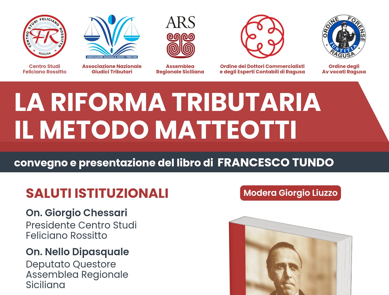 Giovedì al Feliciano Rossitto sarà presentato  “La riforma tributaria. Il metodo Matteotti”