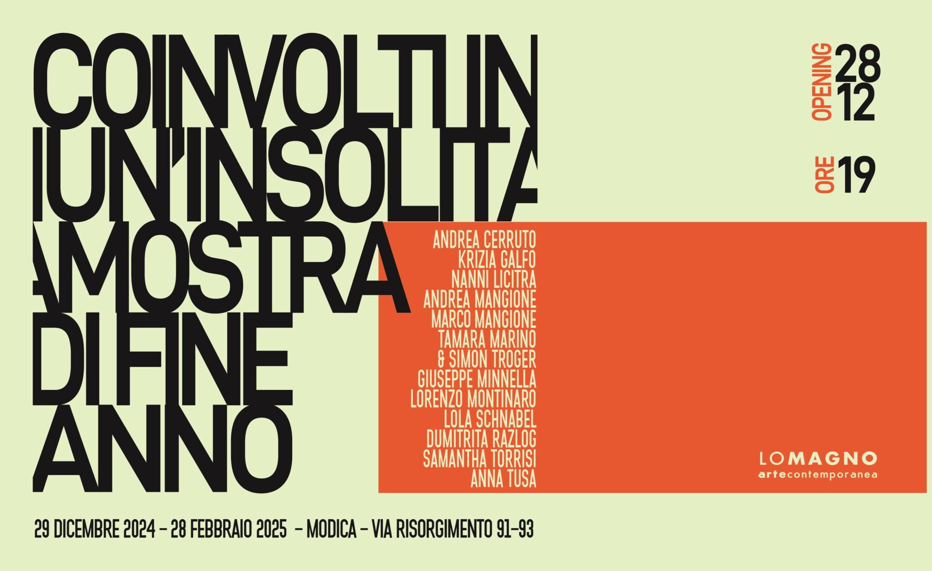 “Coinvolti in un’ insolita mostra di fine anno” inaugurazione il 28 dicembre a Modica