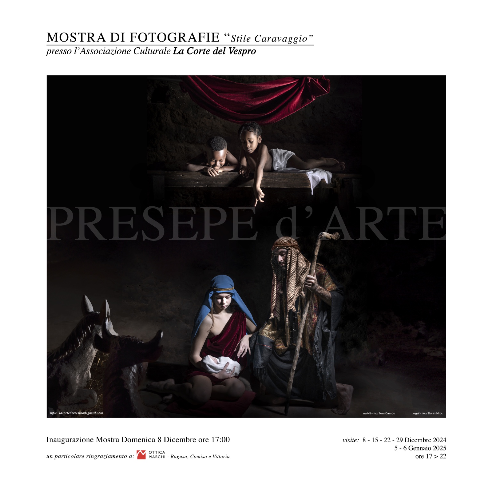 Presepe d’arte multietnico a Vittoria. La proposta “stile Caravaggio” di cinque fotografi