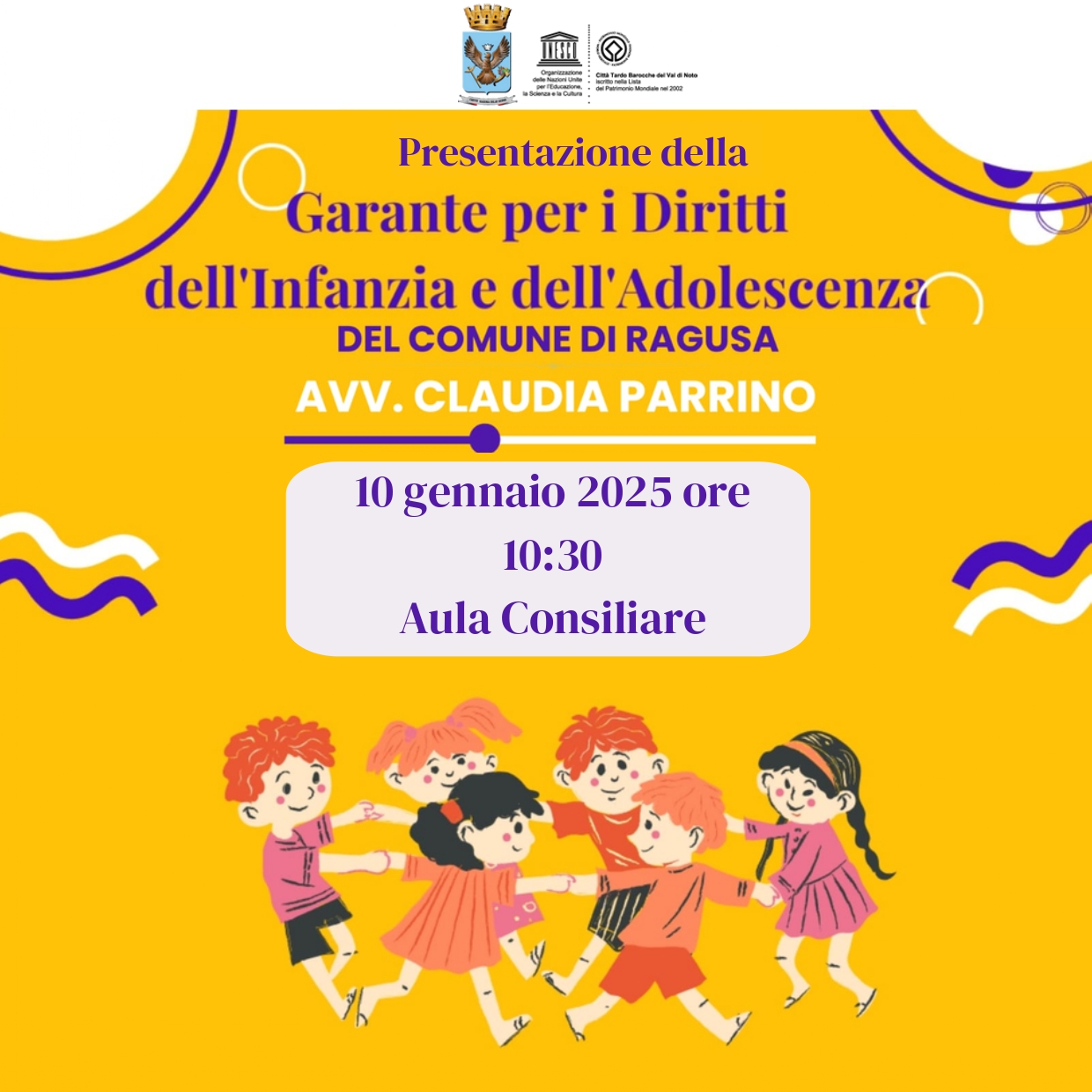 Venerdì a Ragusa la presentazione delle attività per l’infanzia svolte dal Garante del Comune