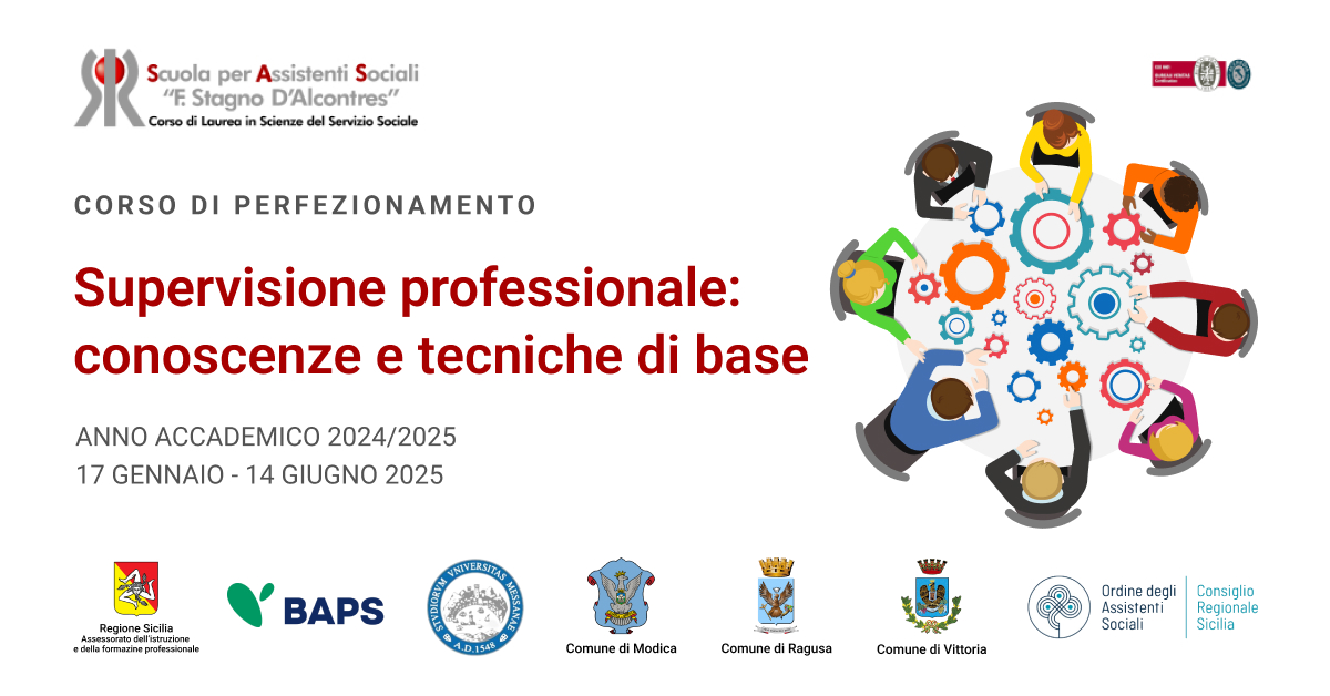 Modica, al via il corso di perfezionamento in supervisione professionale