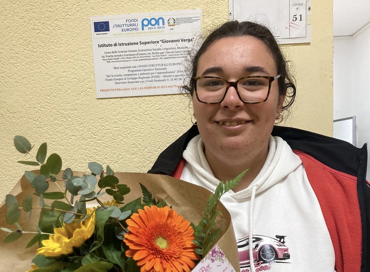 Modica, terzo posto per la studentessa del Verga Rosy Giurato al Concorso Letterario della Diocesi